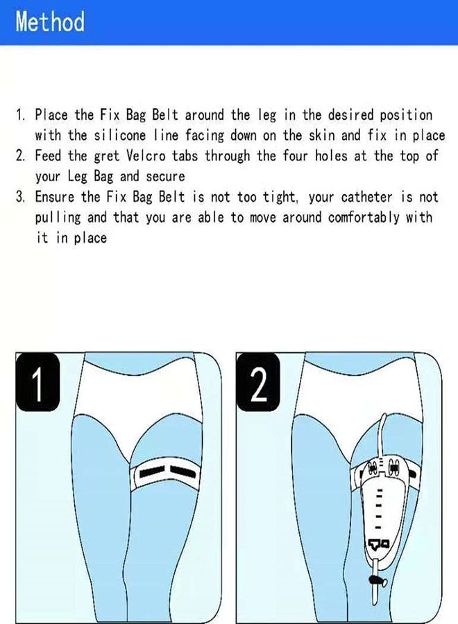 lifevv Fix Leg Bag Strap -Extra Padded Urine Drainage Catheter Leg Bag Support Strap with Soft Elastic Fabric and Comfortable Silicone Grips （2 Pack） - Image 4